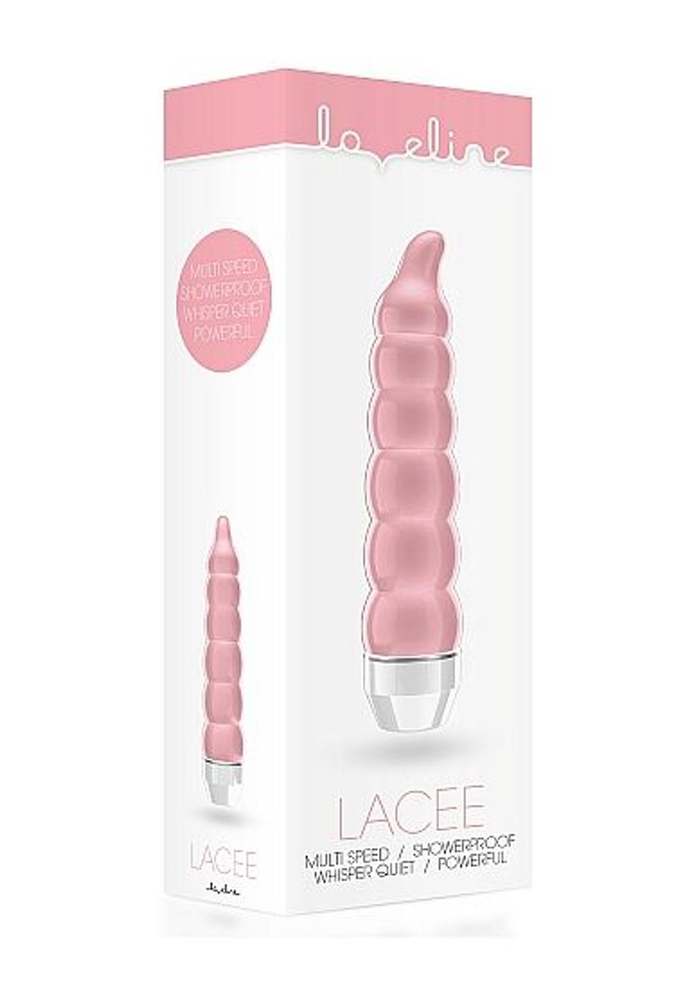 Розовый фигурный вибратор Lacee с тонким кончиком - 15,5 см. (Цвет: розовый)
