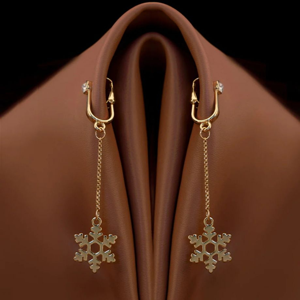 UPKO Подвески-клипсы Non-pierced clitoral jewelry dangle with snowflake для половых губ и клитора