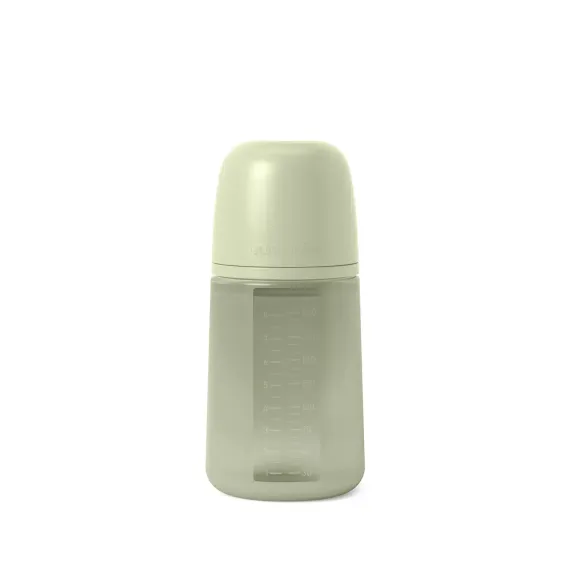 Силиконовая бутылочка Suavinex Colour Essence для детского питания, с соской из силикона 240 мл Зеленая