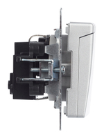 BRITE Розетка 1-местная с заземлением с защитными шторками и крышкой 16А IP20 РСбш10-3-БрА алюминий IEK