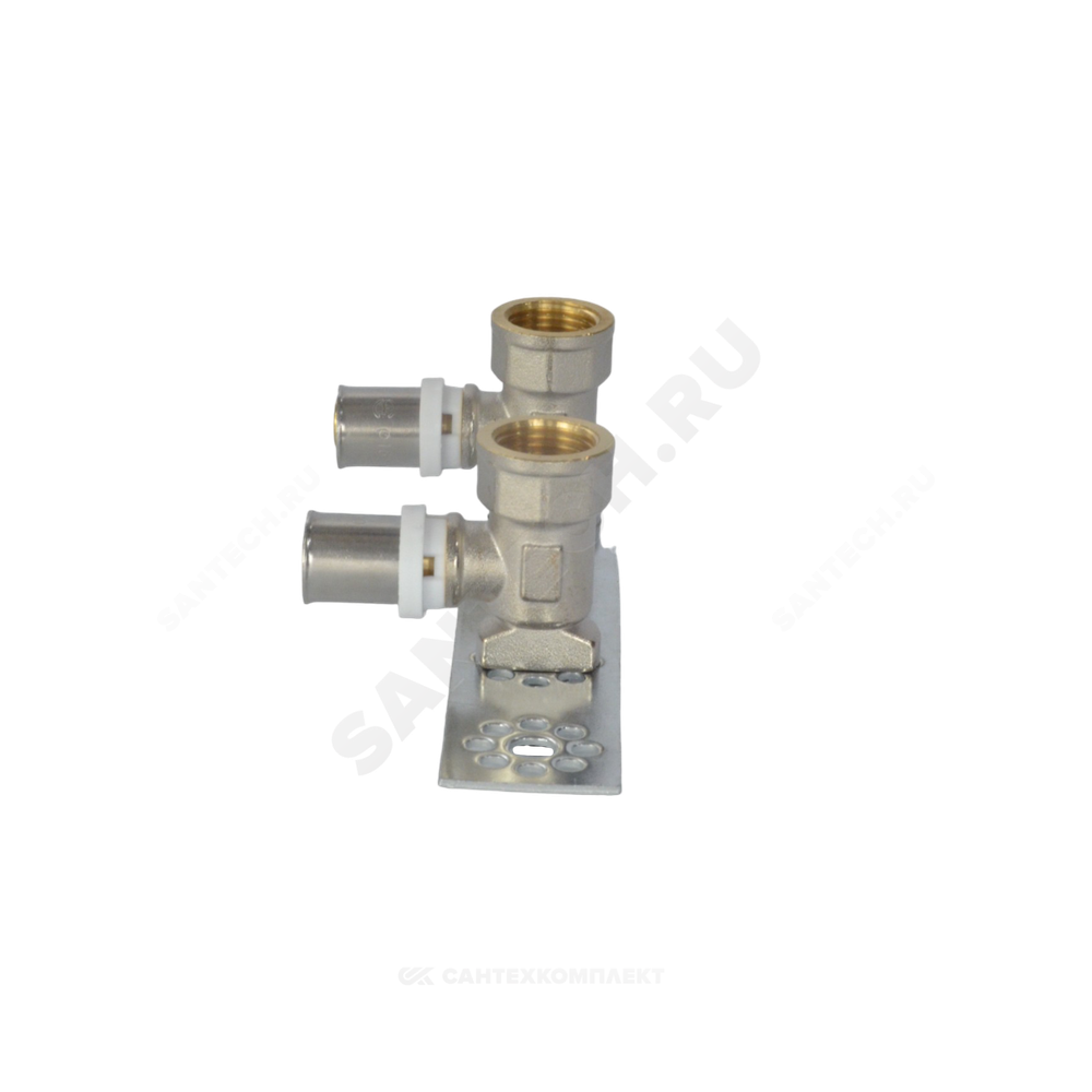Водорозетка с монтажной планкой МП латунь пресс Дн 16х1/2" ВР 8020 Aquasfera 8020-01