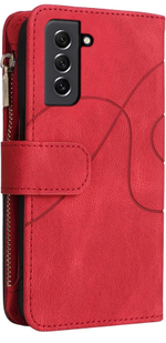 Дизайнерский чехол-книжка из кожи для SAMSUNG S21 5G (не ULTRA/ FE/ PLUS!) с кошельком, 5 слотами для карт и подставкой