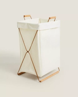 ZARA HOME СКЛАДНАЯ КОРЗИНА ДЛЯ БЕЛЬЯ, РАЗНОЦВЕТНЫЙ