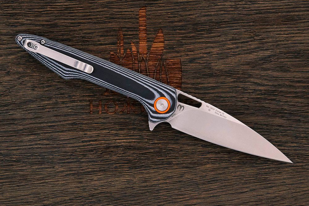 Нож складной Artisan 1821P-BGC Archaeo, клинок 98мм, сталь D2, рукоять G10 зебра