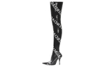 Balenciaga Knife Knee High Boots 10.5cm Women"s Black White
