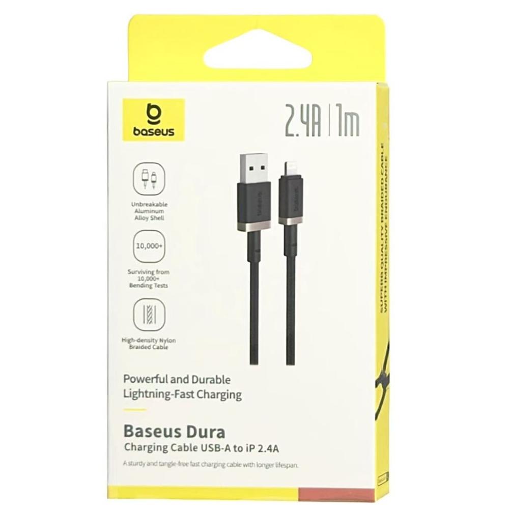 Usb Кабель-зарядка Lightning Baseus Dura Series 2.4A 1м (P10377801U01-00) черно-золотистый