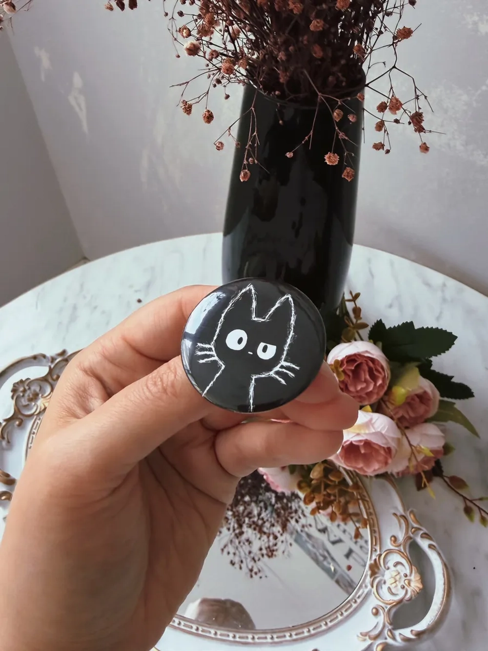 Значки черные котики эстетика