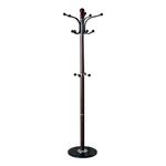 Вешалка-стойка BRABIX "CR-274", металл/мрамор, 1,8 м, на диске диаметром 36 см, 5 крючков + 4 дополнительных, венге, 601744