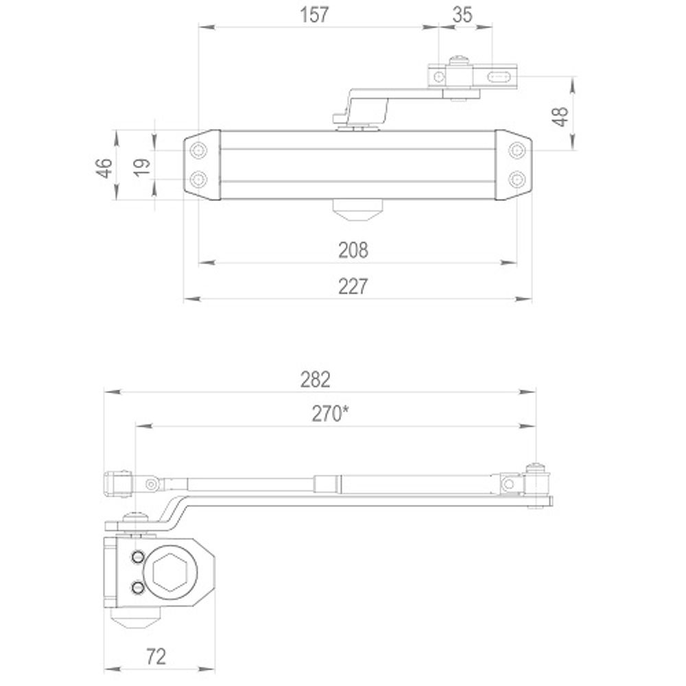 Доводчик дверной FUARO DC-205 BL до 120 кг (черный) /43915/