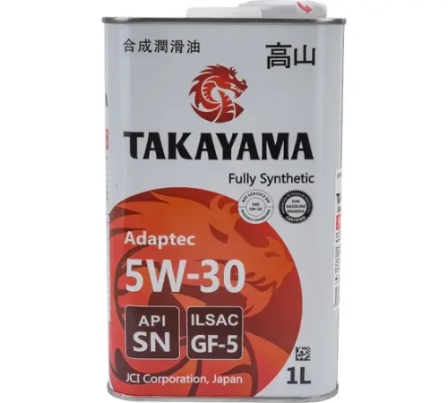 Масло моторное синтетическое TAKAYAMA Adaptec 5W30, ILSAC GF 5, API SN, 1 л