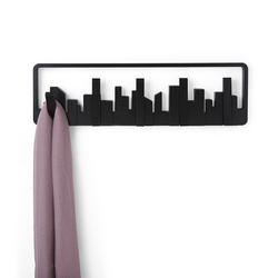 Вешалка настенная skyline, 50 см, черная, 5 крючков