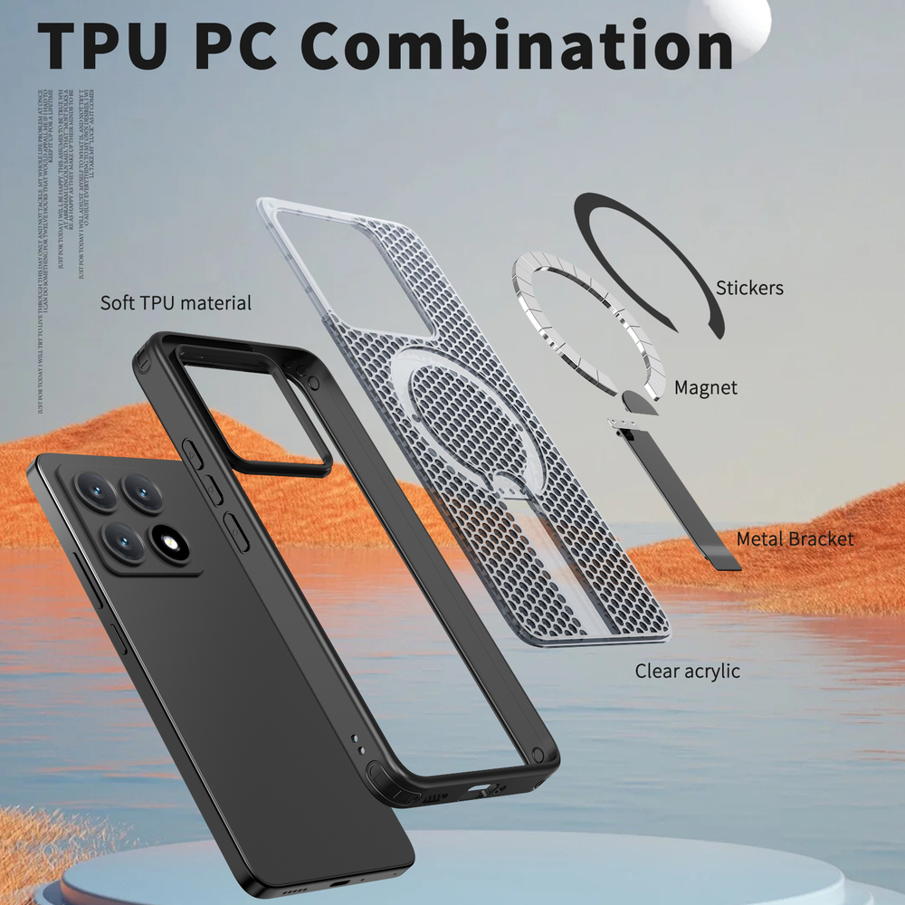 Прозрачный чехол Mesh Pro Magnetic Case для Xiaomi 14T