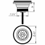 Aquant Выпуск 1 1/4" с нержавеющей сеткой белый, NV114-70-MR (NV114БЕЛ-70РS) 718178