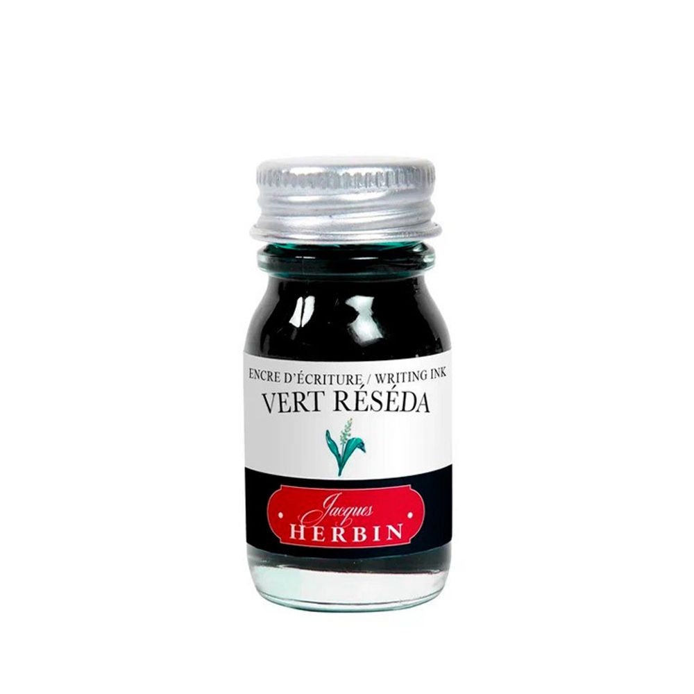 Чернила во флаконе Herbin 10 мл Vert réséda зелено-голубые (11538T)