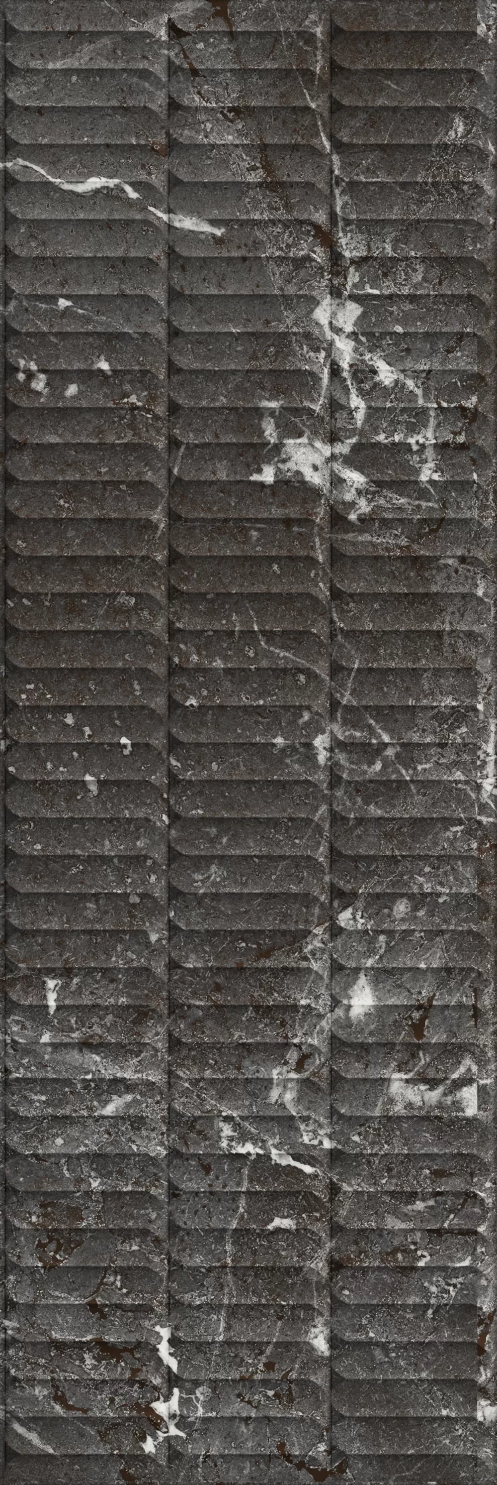 Керамическая плитка KERAMA MARAZZI ТУБКАЛЬ чёрный глянцевый структура обрезной 30x89,5 (10,5 мм.) арт. KM3090B0170R