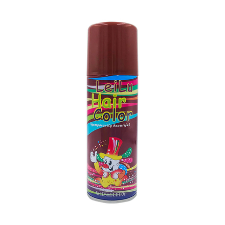 Leilu Hair Color Wine Red - Цветной лак для волос Красное вино 125 мл (коричневый баллончик)