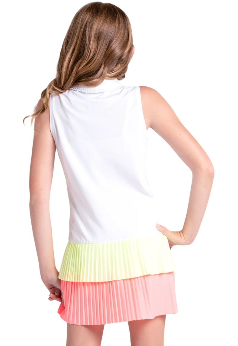 Женское теннисное платье Lucky in Love Match Pleated Polo - wihite