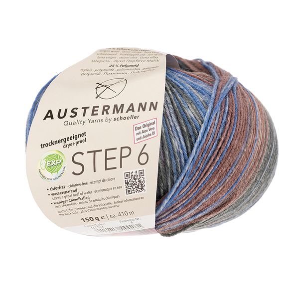 Пряжа Austermann (Аустерманн) Step 6 Irish Rainbow Colours / уп.5 мот. по 100 г, 410м, агат
