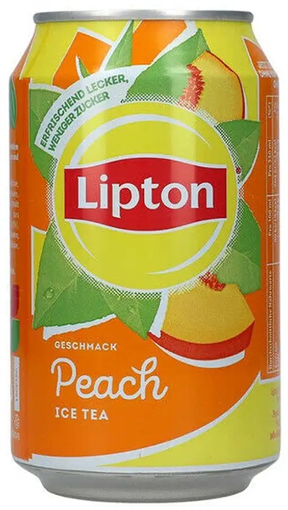 Чай Холодный Черный со Вкусом Персика Lipton Ice Tea Peach 0.33 - банка