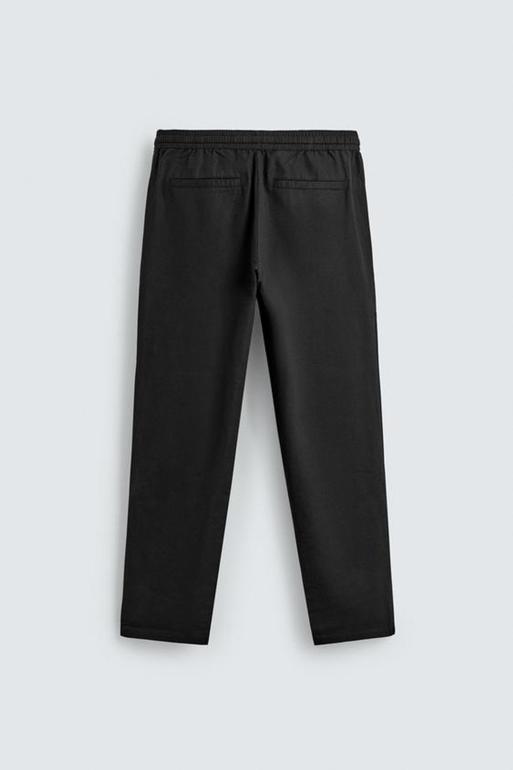 ZARA БРЮКИ RELAXED FIT ИЗ СМЕСИ ХЛОПКА, ЧЕРНЫЙ