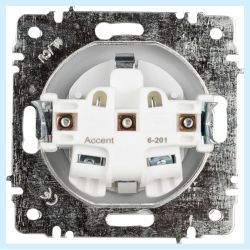 Розетка Intro Accent 6-201-01 2Р 16А-250В IP20 СУ AL/CU белый | Intro