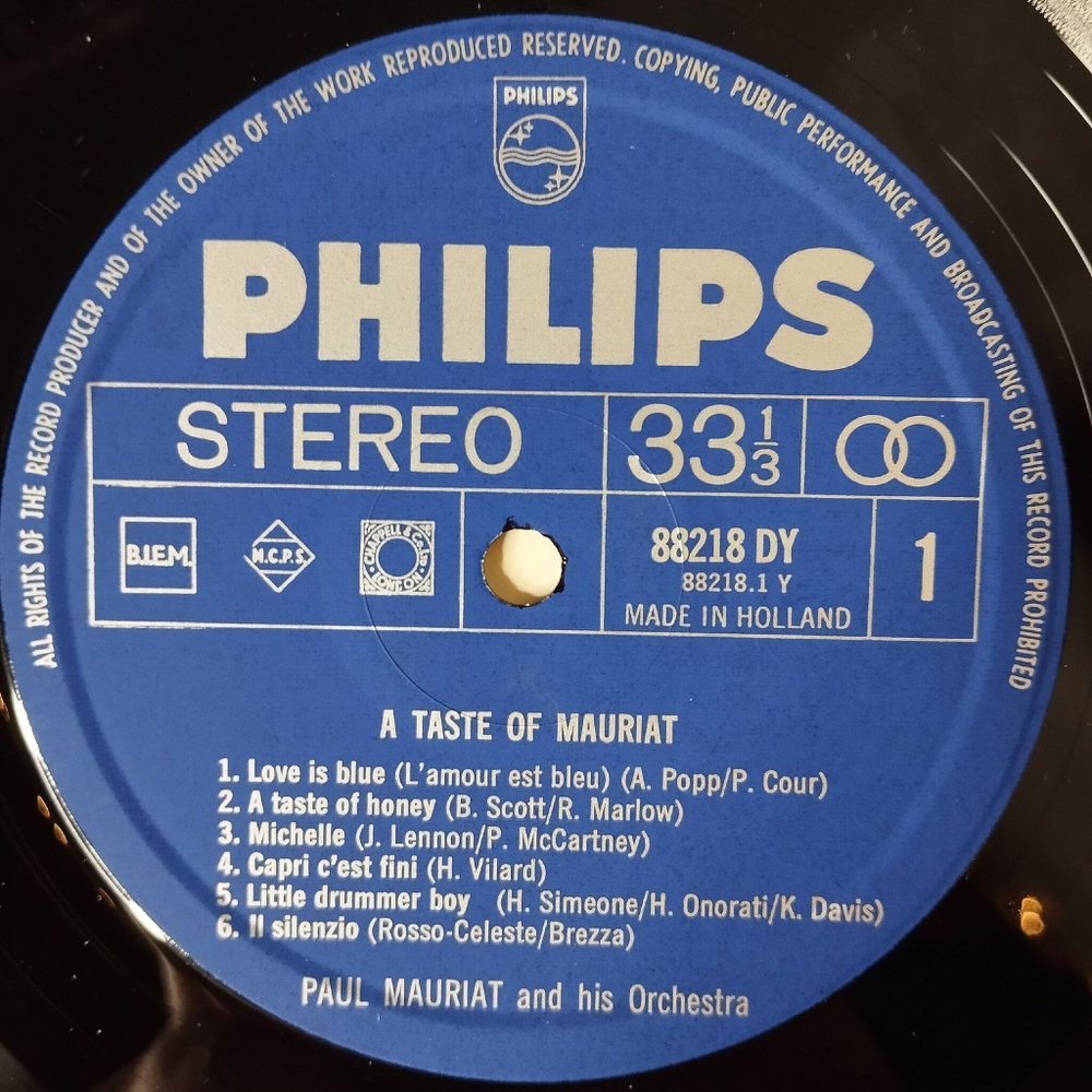 Винтажная виниловая пластинка LP The Paul Mauriat Orchestra Поль Мориа A Taste Of Mauriat (Holland 1975)