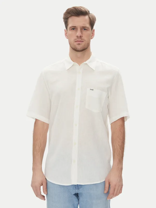 Рубашка мужская WRANGLER SS 1 PKT SHIRT WHITE