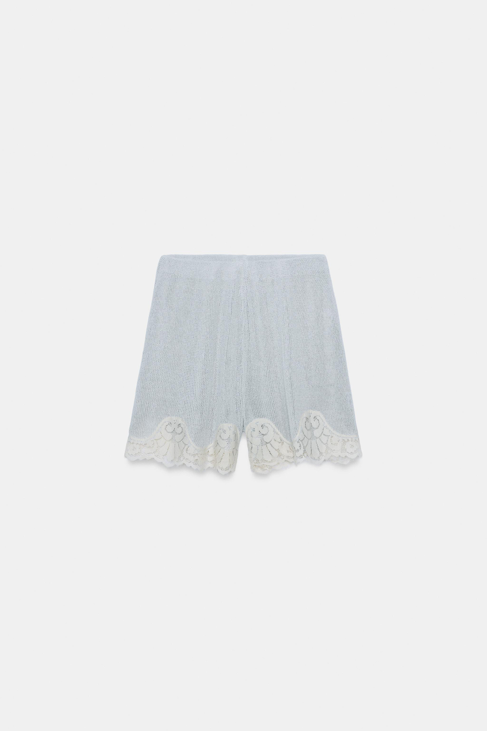 ШОРТЫ ИЗ ФАКТУРНОЙ ТКАНИ С КРУЖЕВОМ — ZARA