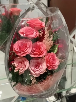 натуральные цветы в стекле, вакуум