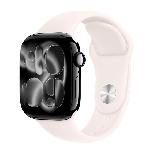 Умные часы Apple Watch Series 11 GPS, 42mm, Jet Black Aluminium Case with Light Blush Sport Band, M/L