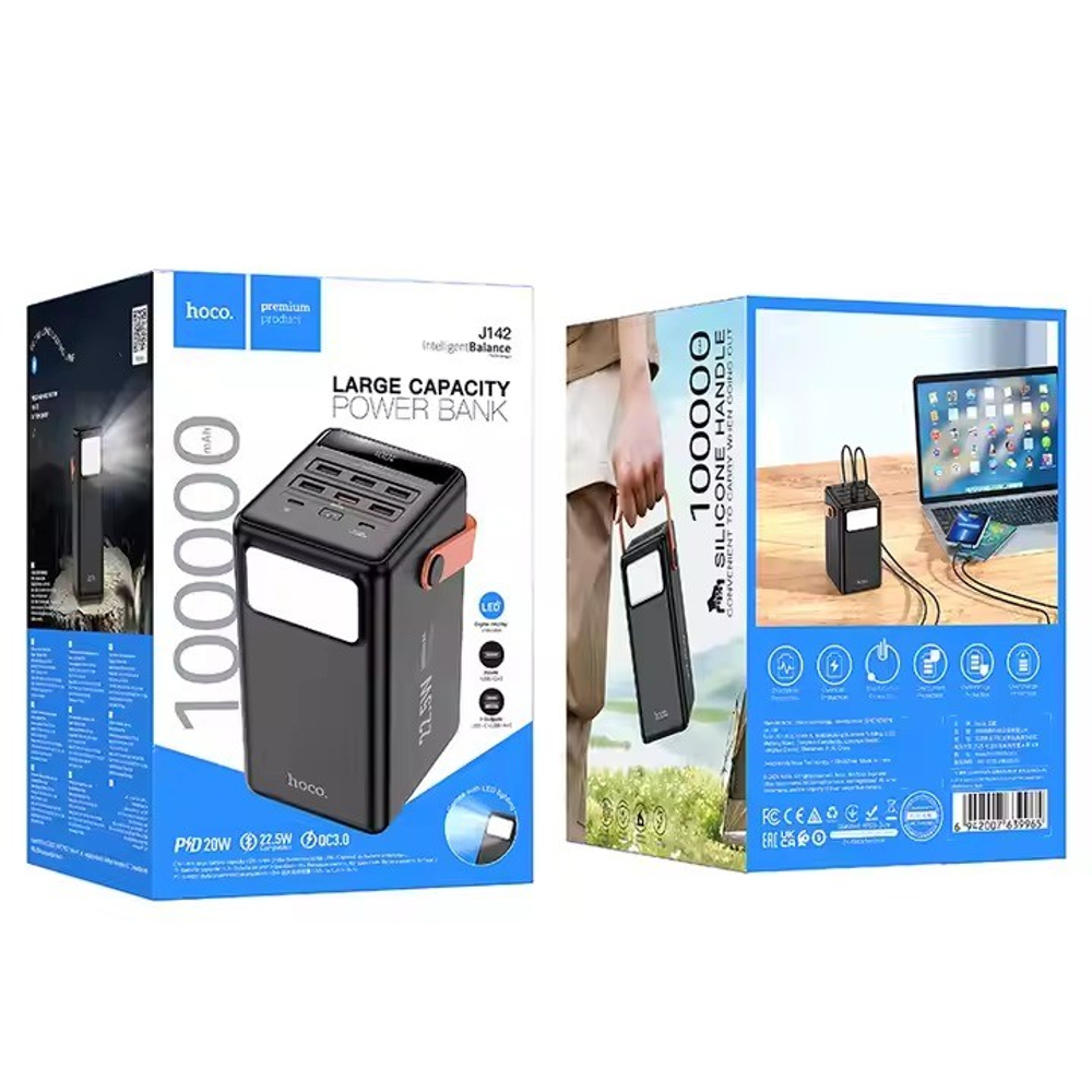 Powerbank Hoco J142 100000mAh 6USB/2C черный