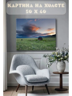 Картина на стену 40 X 50 Дом в поле