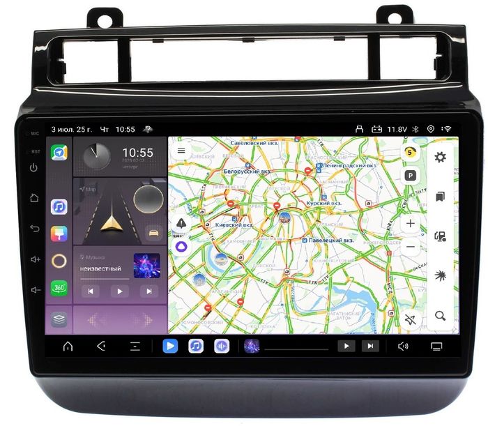 Магнитола для VW Touareg 2010-2018 (RCD550, поддержка подогревов) - Kuberg QLed, Android 13, Быстрейшая, CarPlay, SIM-слот