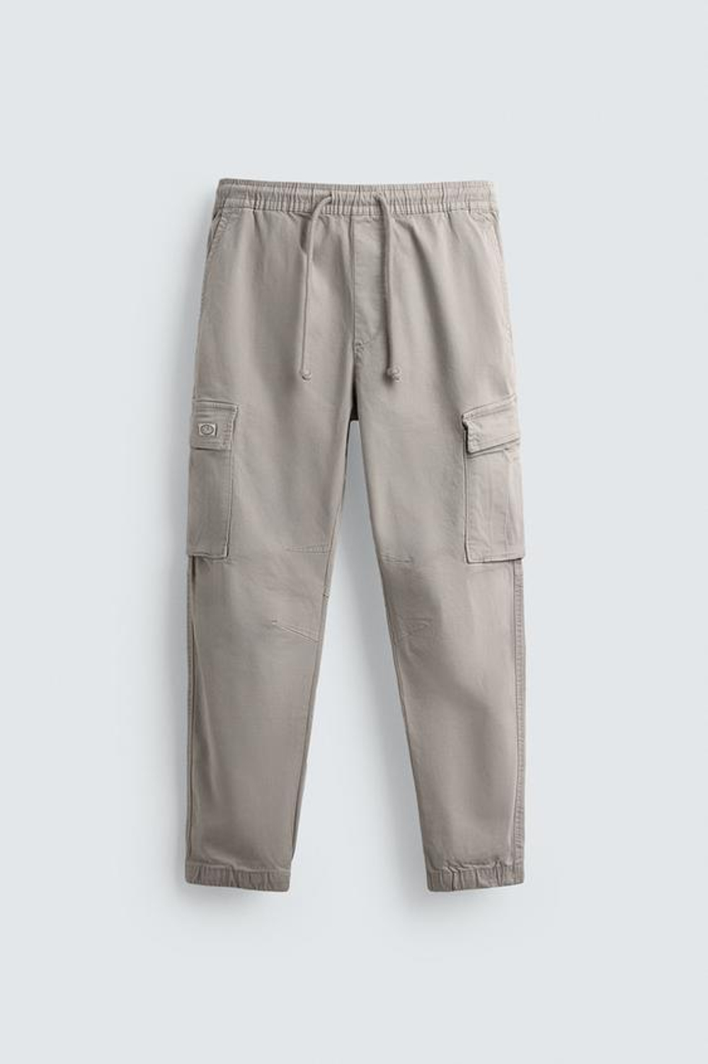 ZARA БРЮКИ КАРГО SLIM FIT, СВЕТЛО-СЕРЫЙ