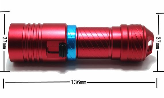Фонарь подводный универсальный N01 CREE XM-L L2 2000 lm теплый свет красный