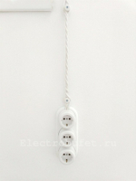 Выключатель ретро пластиковый Белый 1-клавишный, Interior Electric / 1 Группа света, проходной
