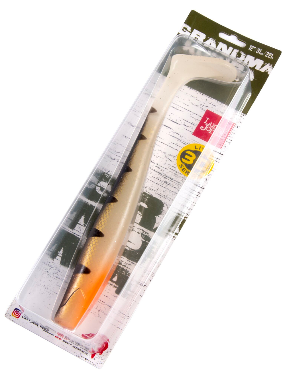 Виброхвост LJ 3D Series Kubira Swim Shad 12" (30 см), цвет PG36, 1 шт.