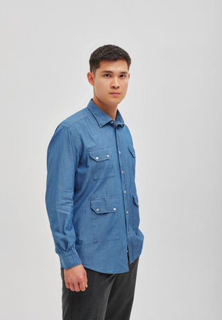 Рубашка мужская DENIM LIGHT BLUE