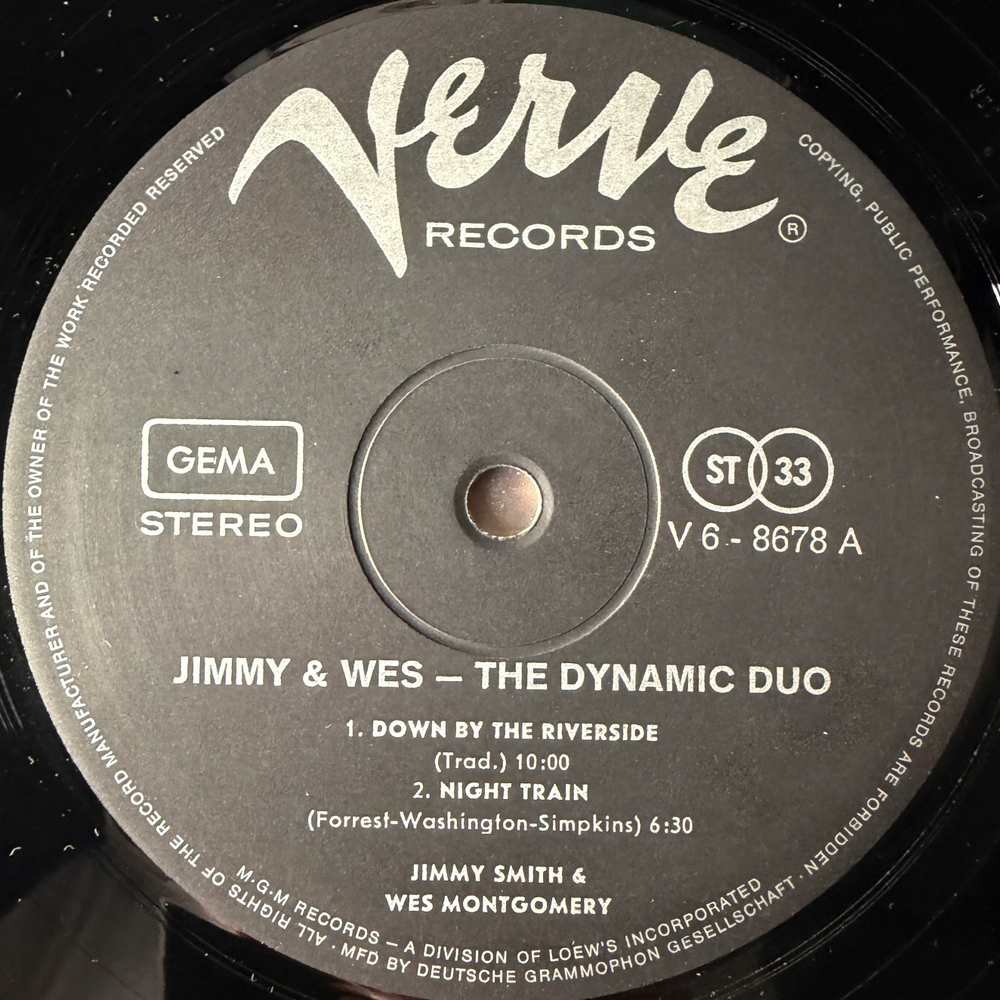 Jimmy Smith & Wes Montgomery ‎– Jimmy & Wes - The Dynamic Duo (Германия 1967г.)
