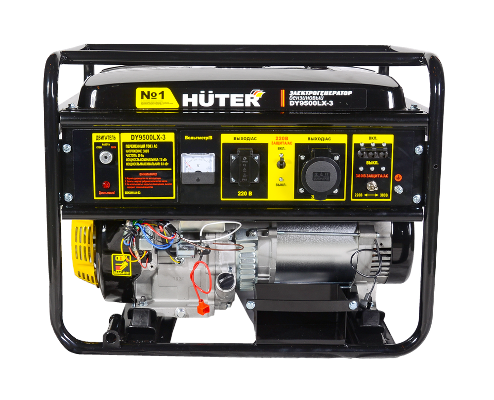 Портативный бензогенератор HUTER DY9500LX-3 - [7,5 кВт / 380V] трехфазный