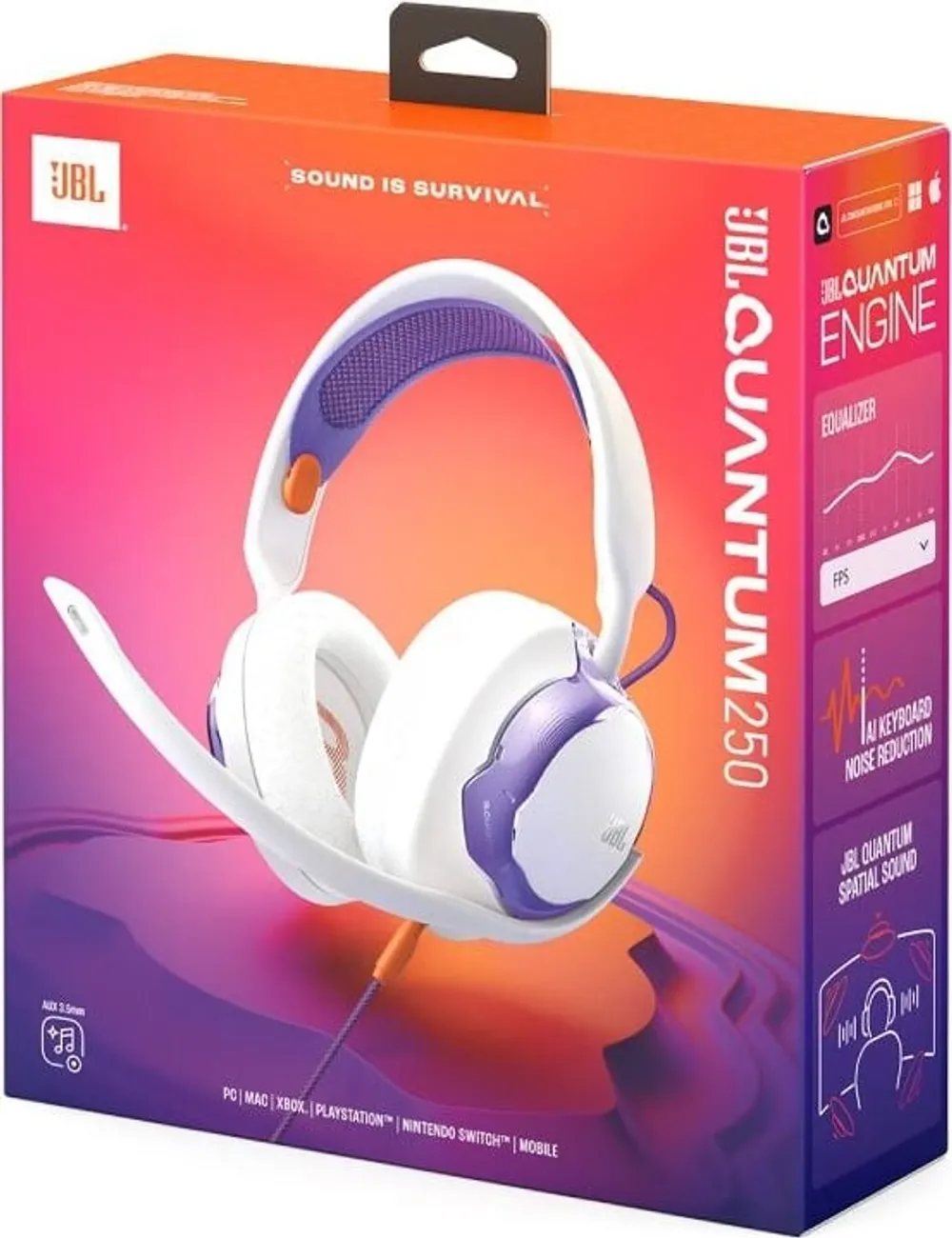 Проводные игровые наушники JBL Quantum 250 White - 7