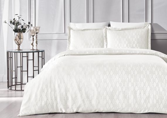 Постельное белье STELLA кремовый жаккард deluxe TIVOLYO HOME Турция