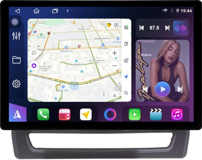Магнитола для Mitsubishi ASX 2020+ (ШГУ 8", рамка тип 1) - FarCar BX877 монитор 13" 2K QLED на Android 13, Быстрая, CarPlay, 4G SIM-слот