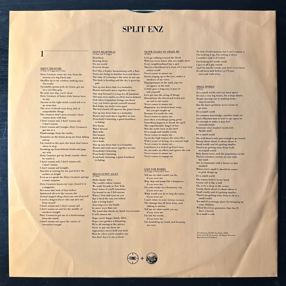 Split Enz ‎– Time And Tide (США 1982г.)