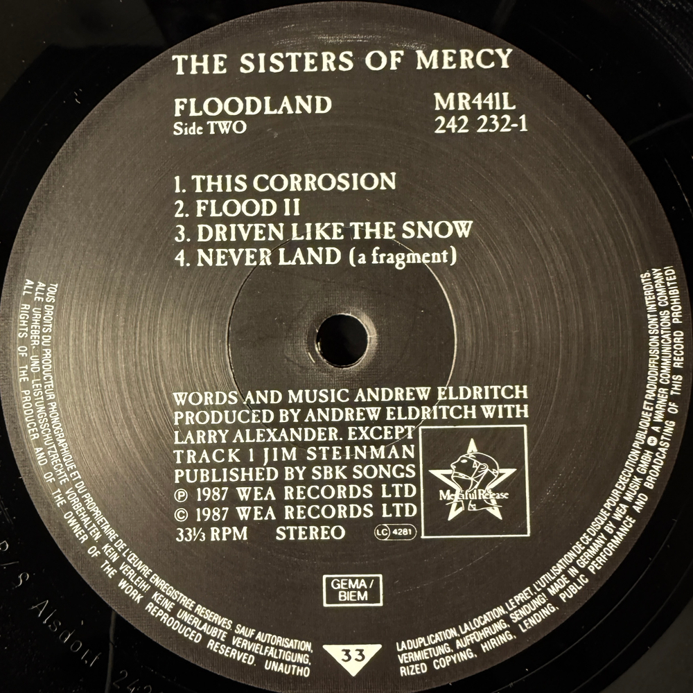 The Sisters Of Mercy ‎– Floodland (Германия 1987г.)