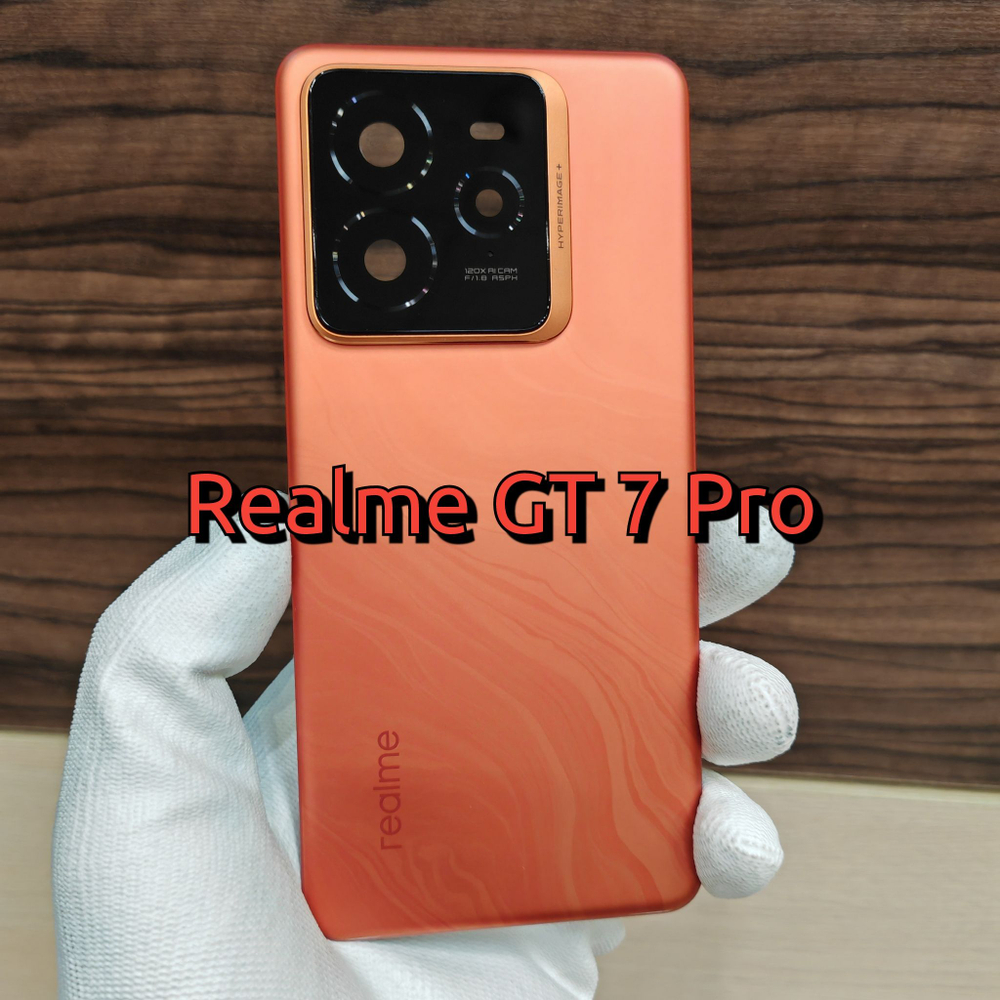 Крышка для Realme GT 7 Pro оригинальная (заднее стекло) цвет: Оранжевый / Марсианский песок