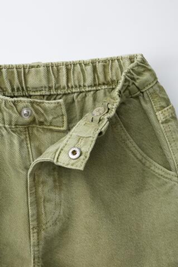 ZARA БРЮКИ BAGGY ИЗ ТВИЛА С НАШИВКАМИ TOY STORY © DISNEY PIXAR, СВЕТЛЫЙ ХАКИ
