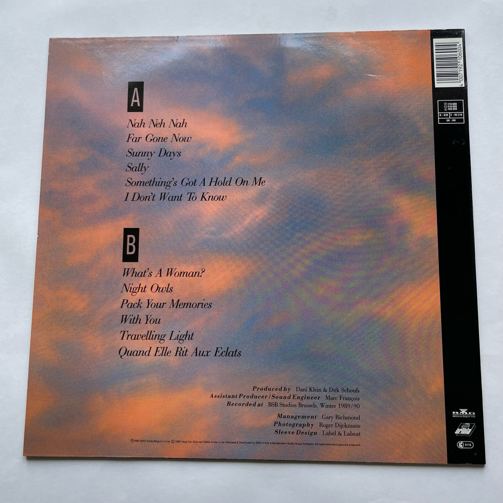Винтажная виниловая пластинка LP Vaya Con Dios Night Owls (Германия 1990) Nah Neh Nah