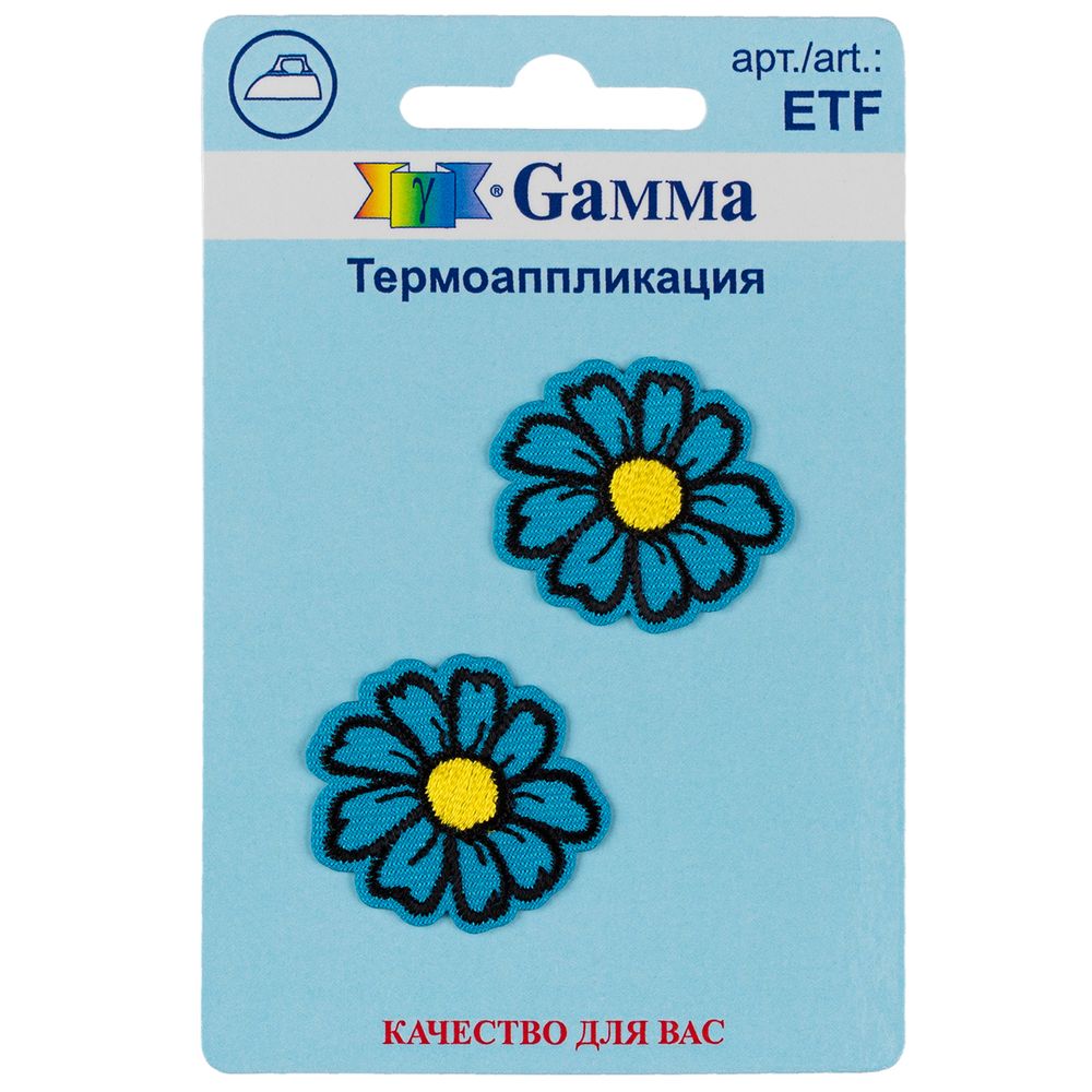 Аппликация термоклеевая "Цветочки" 2.9х2.5 см, №02, 2 шт, 01-254, Gamma ETF