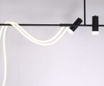 08039-180A,19 Подвес диммируемый Кайли черный L182 h120 Led 2*60W+GU10 3*3W(4000K) с пультом ДУ. ТМ Kink Light